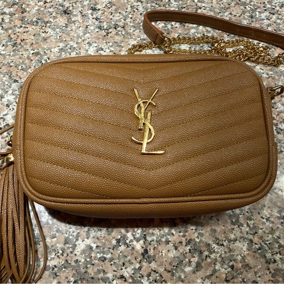 Yves Saint Laurent Handbags - Yves Saint Laurent (YSL) Camel Quilted Crossbody Bag